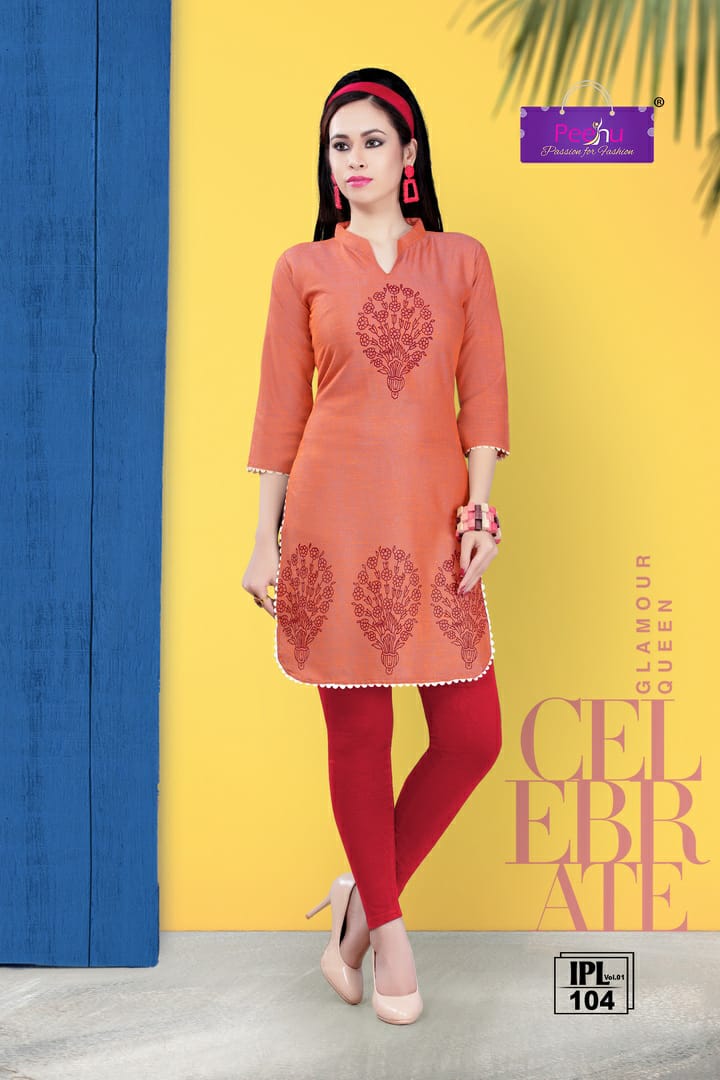Ipl By Peehu 101 To 106 Series Stylish Fancy Beautiful Colorful Casual Wear & Ethnic Wear Rayon Two Tone Printed Kurtis At Wholesale Price