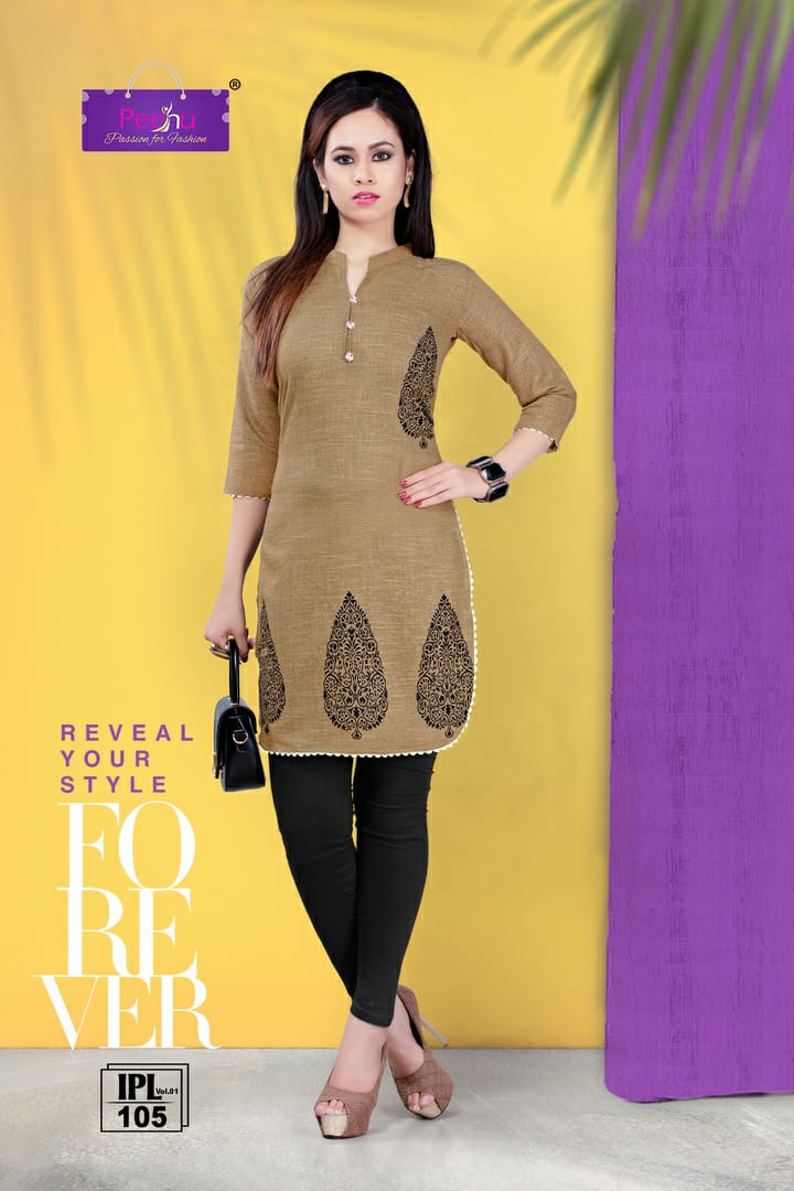Ipl By Peehu 101 To 106 Series Stylish Fancy Beautiful Colorful Casual Wear & Ethnic Wear Rayon Two Tone Printed Kurtis At Wholesale Price