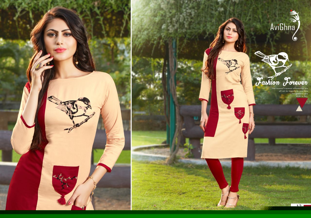 Irreplaceable By Avighna Creation 13 To 20 Series Beautiful Colorful Stylish Fancy Casual Wear & Ethnic Wear & Ready To Wear Rayon Embroidered Kurtis At Wholesale Price