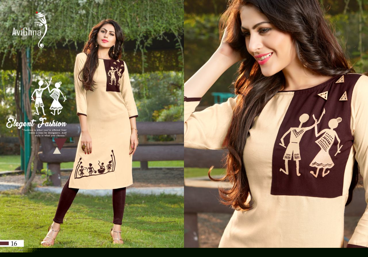 Irreplaceable By Avighna Creation 13 To 20 Series Beautiful Colorful Stylish Fancy Casual Wear & Ethnic Wear & Ready To Wear Rayon Embroidered Kurtis At Wholesale Price