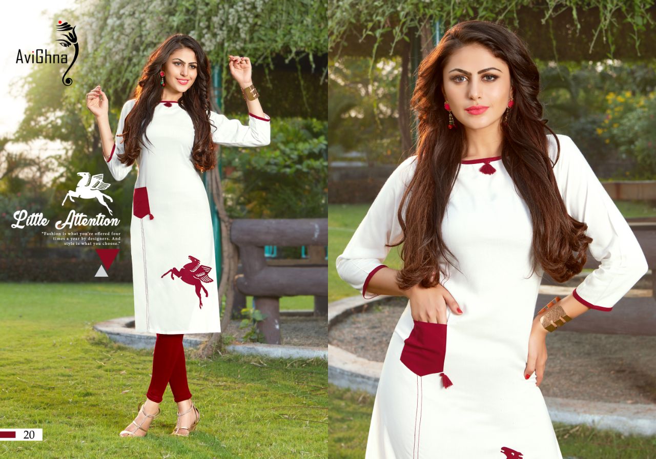 Irreplaceable By Avighna Creation 13 To 20 Series Beautiful Colorful Stylish Fancy Casual Wear & Ethnic Wear & Ready To Wear Rayon Embroidered Kurtis At Wholesale Price