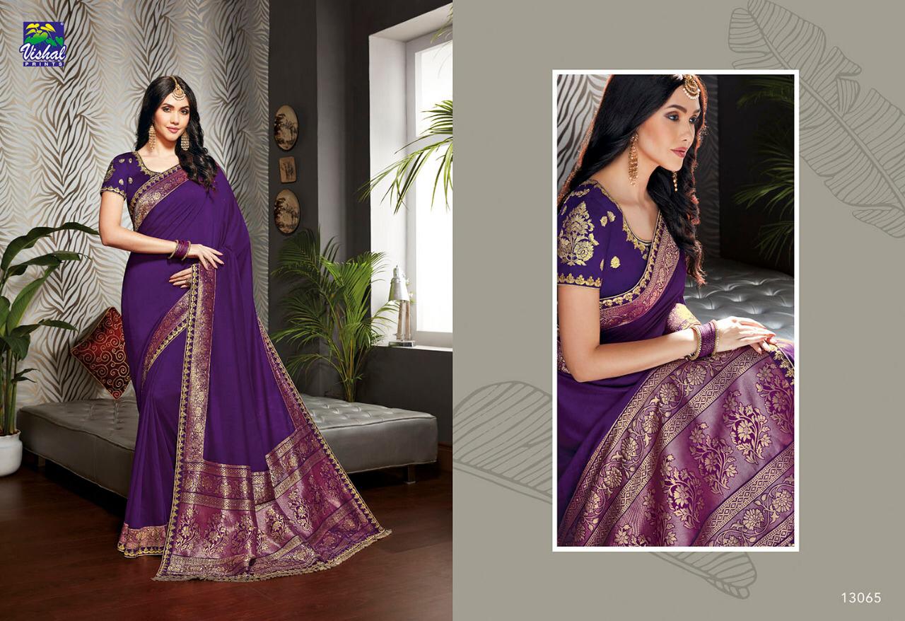 Isabella By Vishal Prints 13059 To 13070 Series Indian Traditional Wear Collection Beautiful Stylish Fancy Colorful Party Wear & Occasional Wear Silk Sarees At Wholesale Price