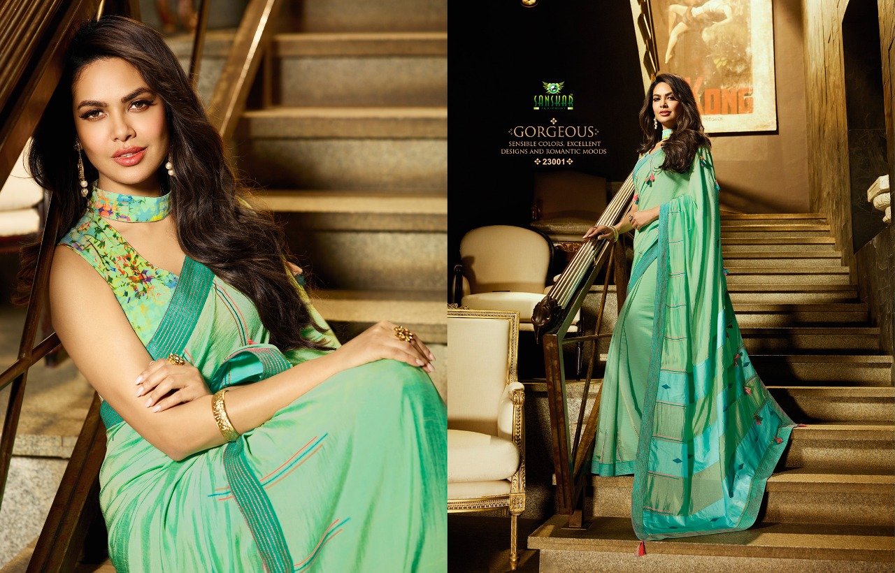 Isha By Sanskar Sarees Indian Beautiful Traditional Wear Collection Stylish Fancy Colorful Party Wear & Occasional Wear Georgette Sarees At Wholesale Price