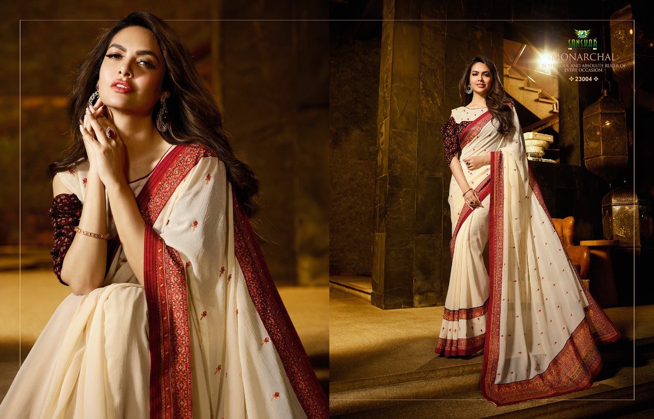 Isha By Sanskar Sarees Indian Beautiful Traditional Wear Collection Stylish Fancy Colorful Party Wear & Occasional Wear Georgette Sarees At Wholesale Price