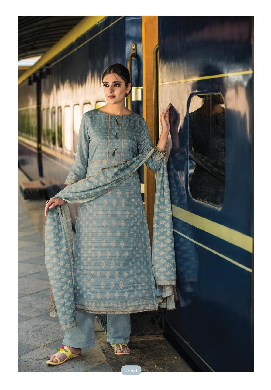 Ishrat By Sri 679 To 685 Series Beautiful Collection Suits Stylish Fancy Colorful Party Wear & Ethnic Wear Chanderi Silk Embroidered Dresses At Wholesale Price