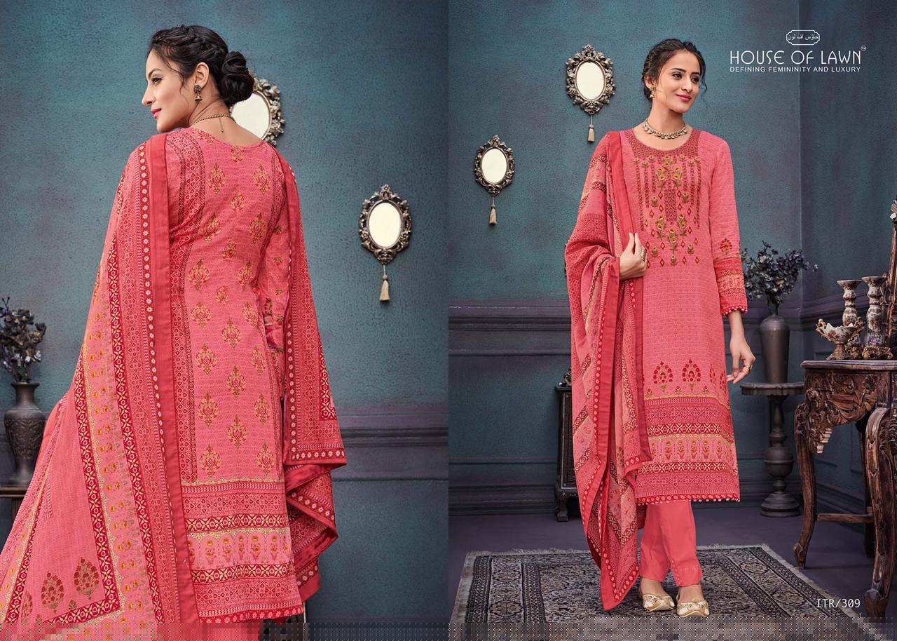 Itr By House Of Lawn 301 To 310 Series Suits Beautiful Stylish Fancy Colorful Party Wear & Occasional Wear Pure Jam Satin Print With Embroidry Dresses At Wholesale Price