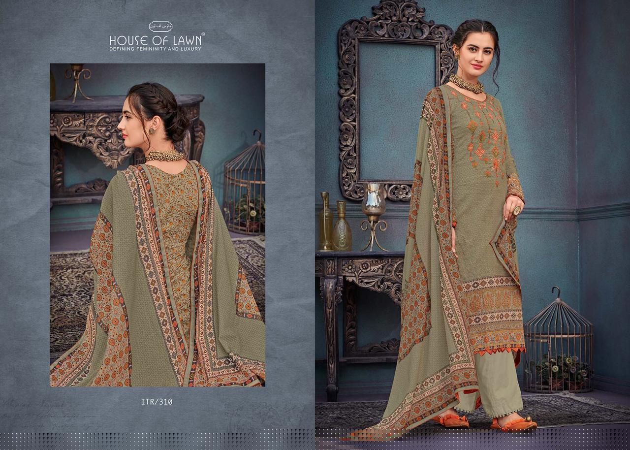 Itr By House Of Lawn 301 To 310 Series Suits Beautiful Stylish Fancy Colorful Party Wear & Occasional Wear Pure Jam Satin Print With Embroidry Dresses At Wholesale Price