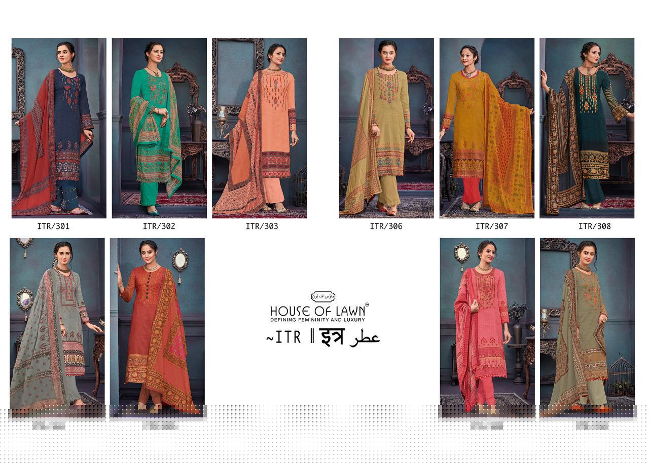 Itr By House Of Lawn 301 To 310 Series Suits Beautiful Stylish Fancy Colorful Party Wear & Occasional Wear Pure Jam Satin Print With Embroidry Dresses At Wholesale Price