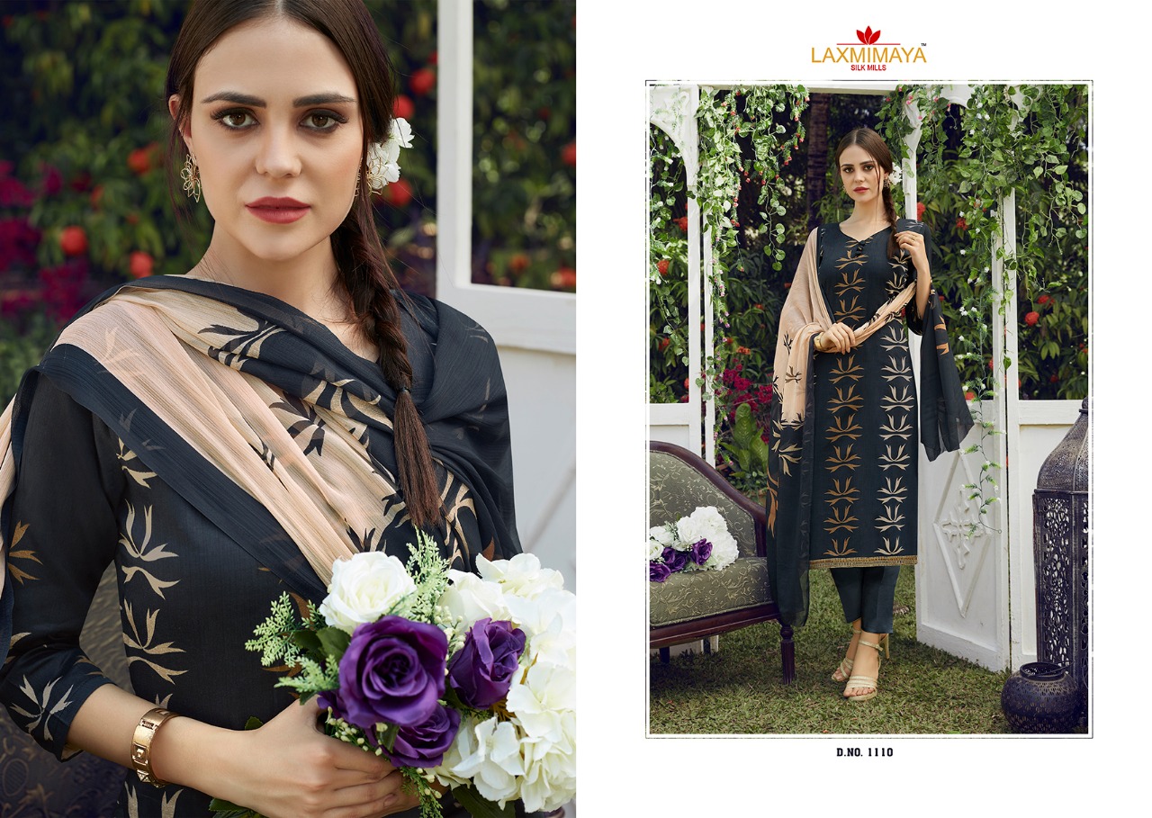 Itreniya By Laxmimaya Silk Mills 1101 To 1110 Series Designer Pakistani Suits Beautiful Stylish Fancy Colorful Casual Wear & Ethnic Wear Pure Jam Silk Print With Embroidered Dresses At Wholesale Price
