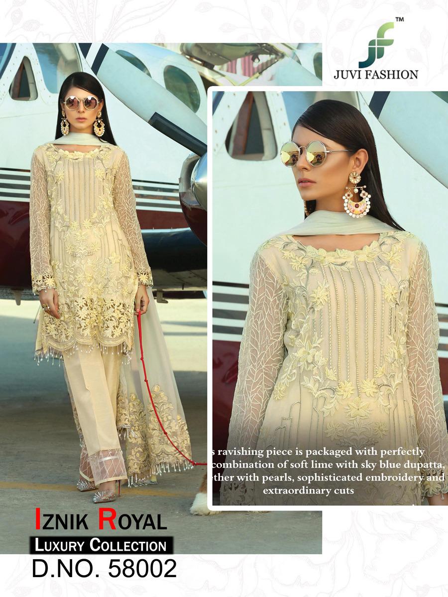 Iznik Royal Luxury Collection By Juvi Fashion 58001 To 58006 Series Pakistani Designer Suits Collection Beautiful Stylish Fancy Colorful Party Wear & Occasional Wear Faux Georgette Dresses At Wholesale Price