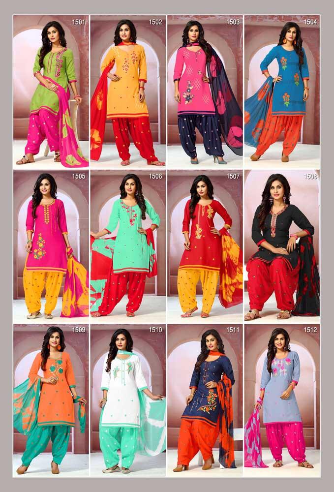 Jalak Patiyala Vol-15 By Tarang 1501 To 1512 Series Designer Suit Collection Beautiful Stylish Fancy Colorful Party Wear & Occasional Wear Semi Lawn Cotton With Embroidery Dresses At Wholesale Price
