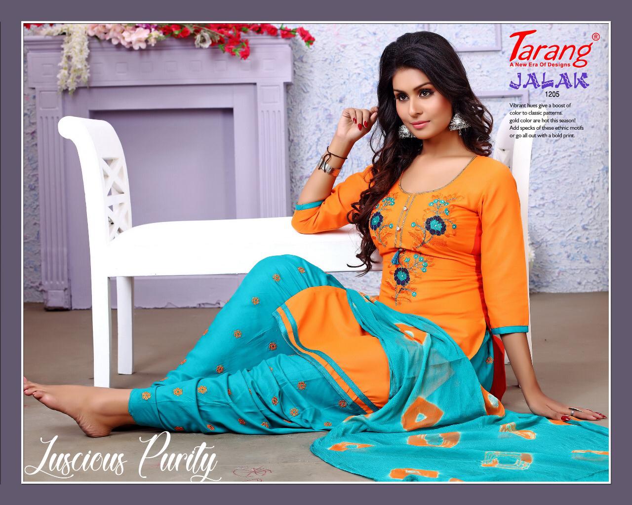 Jalak Patiyala Vol-12 By Tarang 1201 To 1212 Series Designer Suit Collection Beautiful Stylish Fancy Colorful Party Wear & Occasional Wear Cotton With Embroidery Dresses At Wholesale Price
