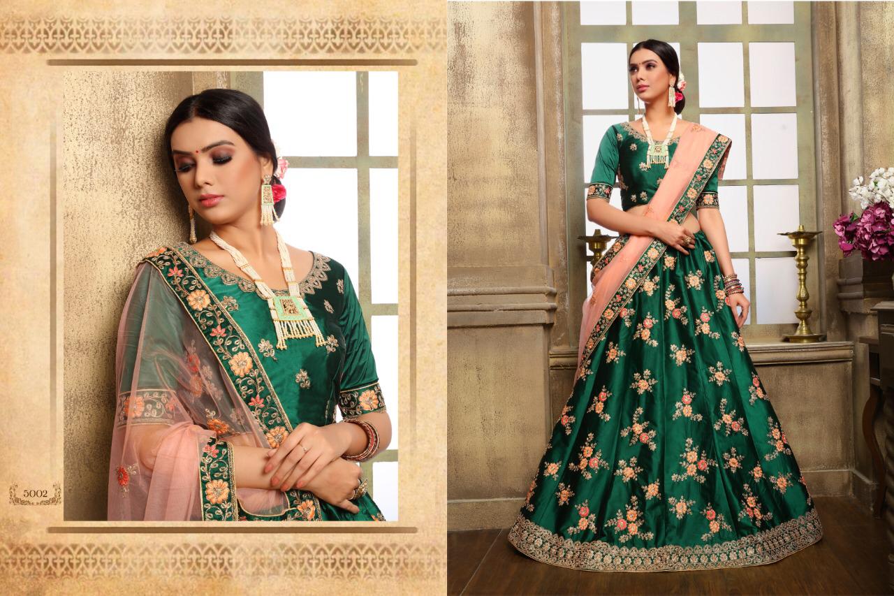 Jannat By Asisa 5001 To 5006 Series Bridal Wear Collection Beautiful Stylish Colorful Fancy Party Wear & Occasional Wear Satin Lehengas At Wholesale Price