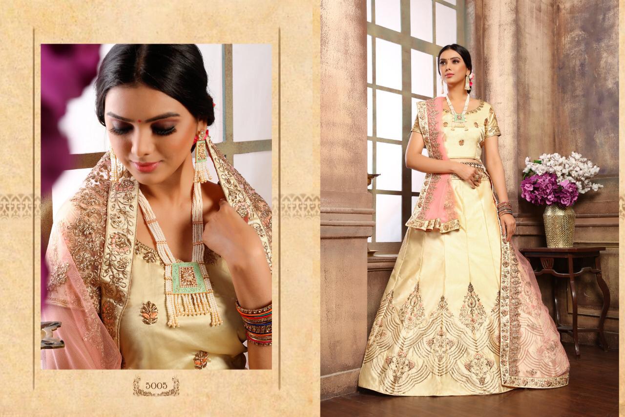 Jannat By Asisa 5001 To 5006 Series Bridal Wear Collection Beautiful Stylish Colorful Fancy Party Wear & Occasional Wear Satin Lehengas At Wholesale Price
