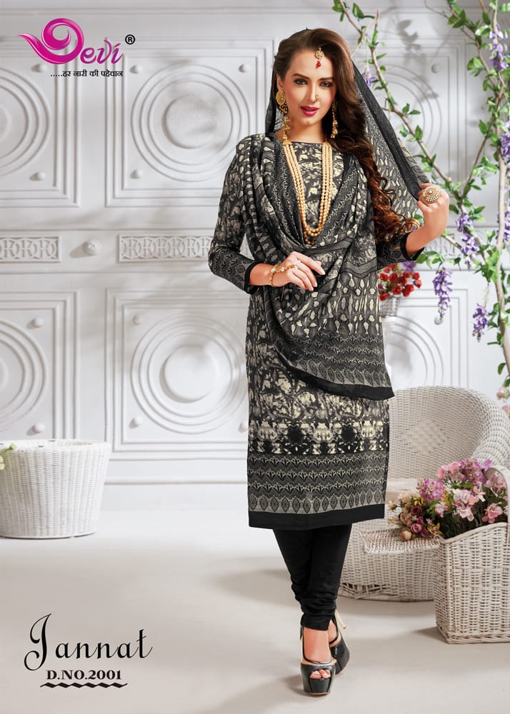 Jannat By Devi 2001 To 2016 Series Beautiful Stylish Fancy Colorful Casual Wear & Ethnic Wear Cotton Karachi Printed Dresses At Wholesale Price