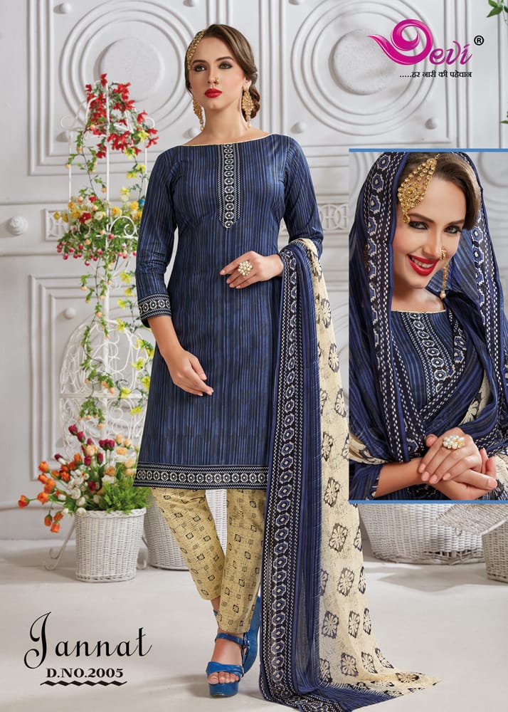 Jannat By Devi 2001 To 2016 Series Beautiful Stylish Fancy Colorful Casual Wear & Ethnic Wear Cotton Karachi Printed Dresses At Wholesale Price