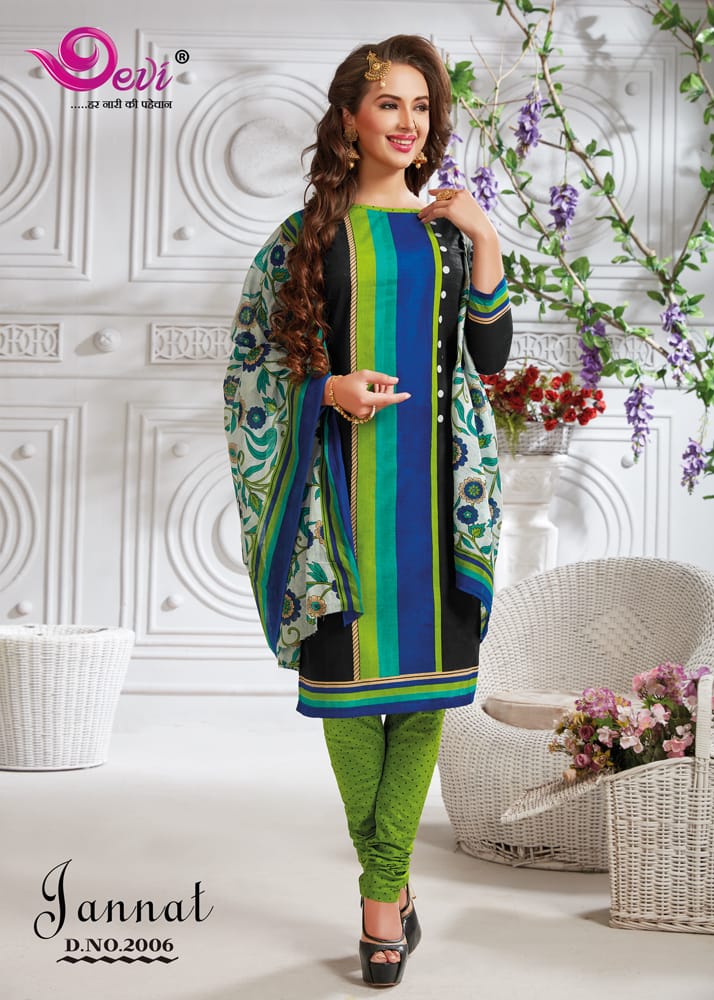 Jannat By Devi 2001 To 2016 Series Beautiful Stylish Fancy Colorful Casual Wear & Ethnic Wear Cotton Karachi Printed Dresses At Wholesale Price