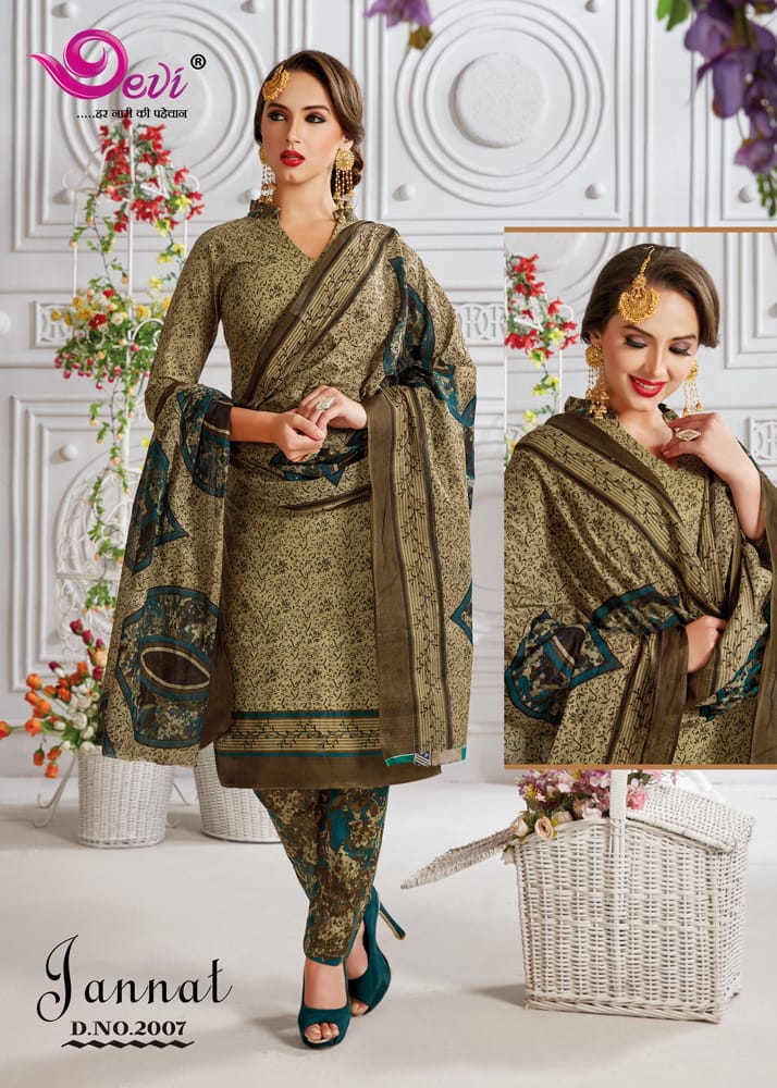 Jannat By Devi 2001 To 2016 Series Beautiful Stylish Fancy Colorful Casual Wear & Ethnic Wear Cotton Karachi Printed Dresses At Wholesale Price