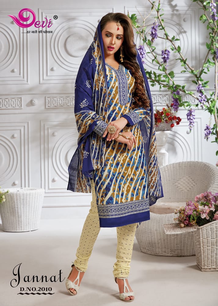 Jannat By Devi 2001 To 2016 Series Beautiful Stylish Fancy Colorful Casual Wear & Ethnic Wear Cotton Karachi Printed Dresses At Wholesale Price
