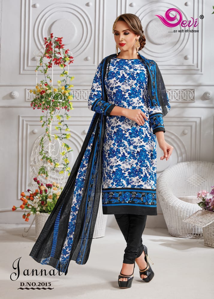 Jannat By Devi 2001 To 2016 Series Beautiful Stylish Fancy Colorful Casual Wear & Ethnic Wear Cotton Karachi Printed Dresses At Wholesale Price