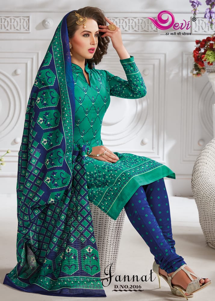 Jannat By Devi 2001 To 2016 Series Beautiful Stylish Fancy Colorful Casual Wear & Ethnic Wear Cotton Karachi Printed Dresses At Wholesale Price