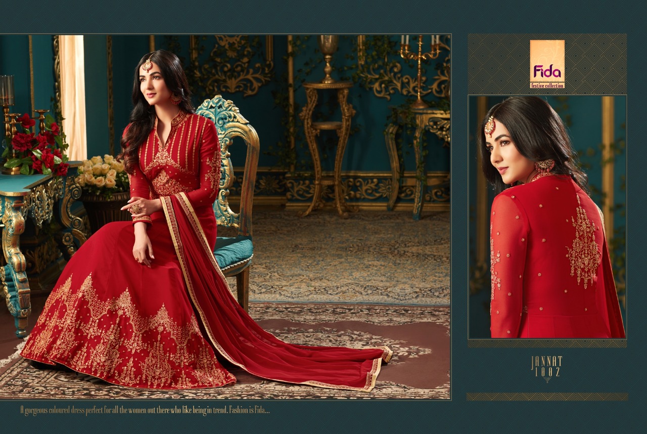 Jannat By Fida 1001 To 1006 Series Designer Wedding Collection Suits Colorful Fancy Beautiful Stylish Party Wear & Occasional Wear Georgette Embroidered Dresses At Wholesale Price