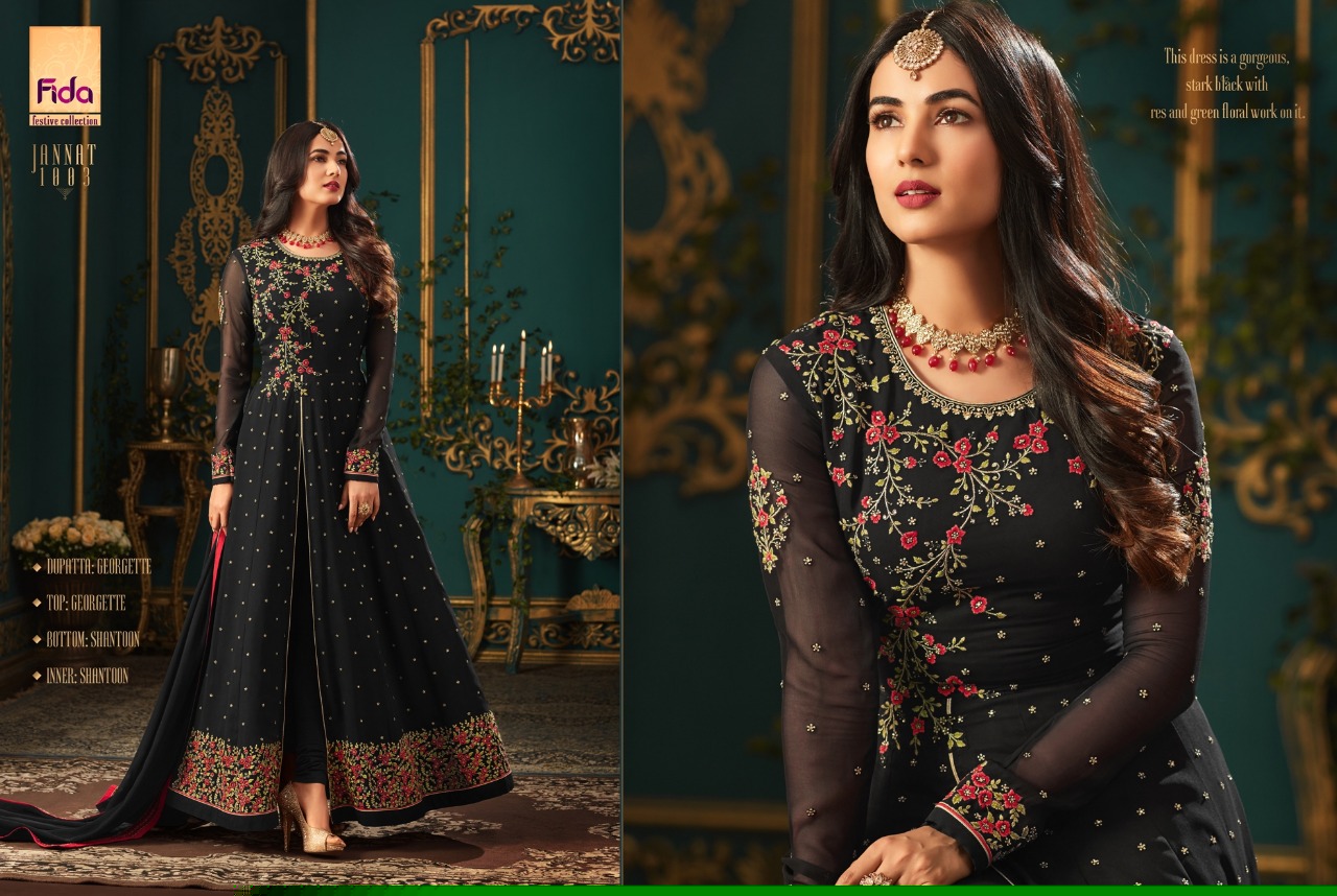 Jannat By Fida 1001 To 1006 Series Designer Wedding Collection Suits Colorful Fancy Beautiful Stylish Party Wear & Occasional Wear Georgette Embroidered Dresses At Wholesale Price