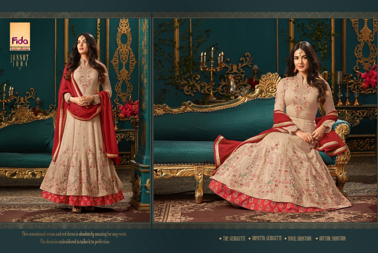 Jannat By Fida 1001 To 1006 Series Designer Wedding Collection Suits Colorful Fancy Beautiful Stylish Party Wear & Occasional Wear Georgette Embroidered Dresses At Wholesale Price