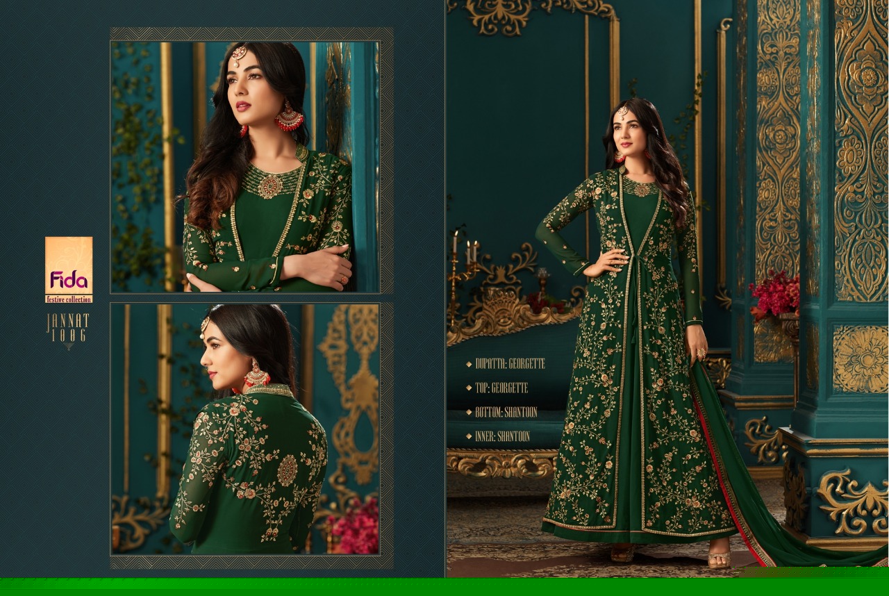 Jannat By Fida 1001 To 1006 Series Designer Wedding Collection Suits Colorful Fancy Beautiful Stylish Party Wear & Occasional Wear Georgette Embroidered Dresses At Wholesale Price