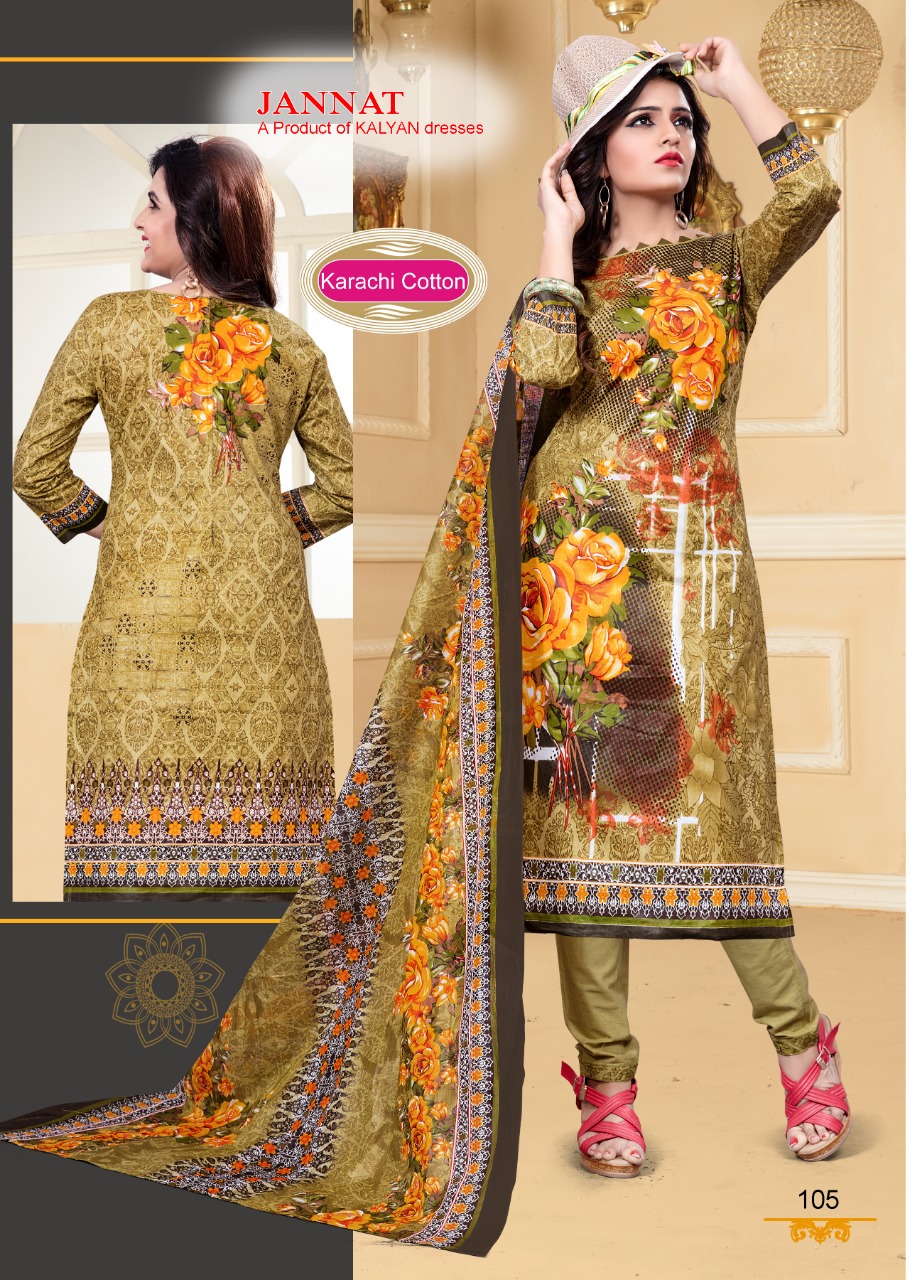 Jannat Vol-1 By Kalyan Prints 101 To 110 Series Indian Traditional Wear Collection Beautiful Stylish Fancy Colorful Party Wear & Occasional Wear Cotton Printed Dress At Wholesale Price