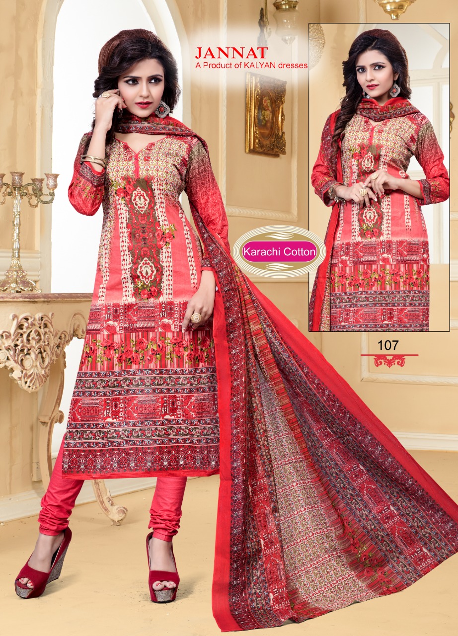 Jannat Vol-1 By Kalyan Prints 101 To 110 Series Indian Traditional Wear Collection Beautiful Stylish Fancy Colorful Party Wear & Occasional Wear Cotton Printed Dress At Wholesale Price