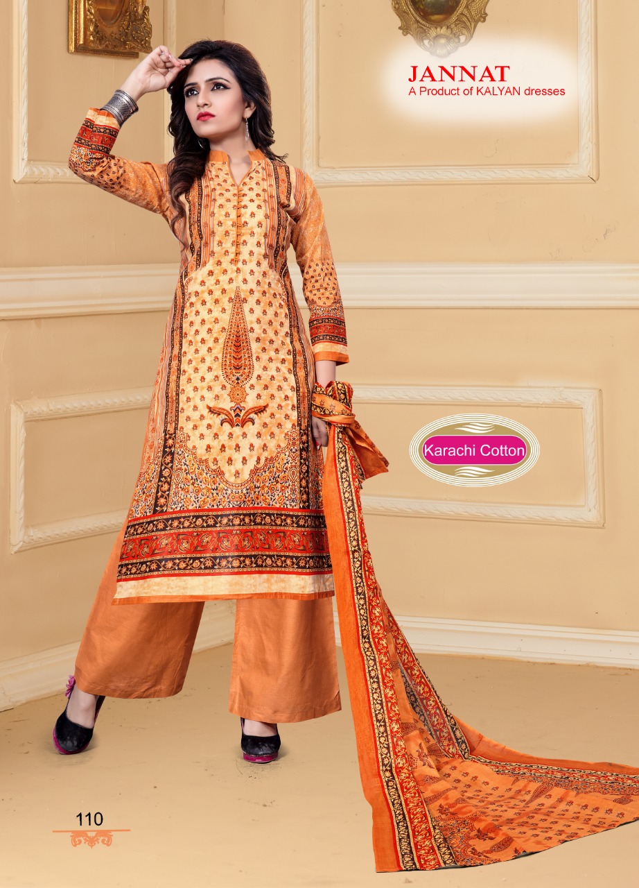 Jannat Vol-1 By Kalyan Prints 101 To 110 Series Indian Traditional Wear Collection Beautiful Stylish Fancy Colorful Party Wear & Occasional Wear Cotton Printed Dress At Wholesale Price