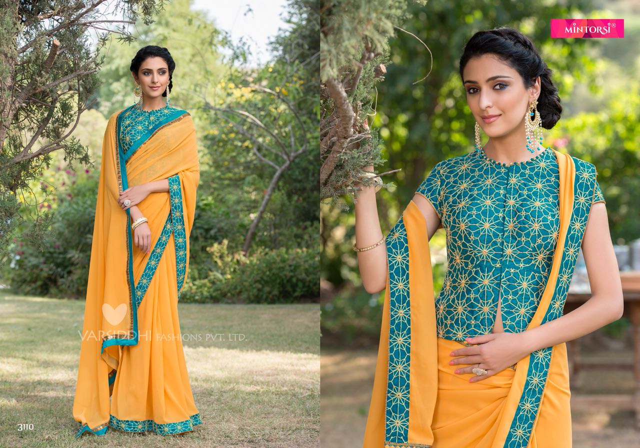 Jashmine By Mintorsi 3100 To 3110 Series Designer Beautiful Stylish Fancy Colorful Festive Collection Party Wear & Occasional Wear Georgette Sarees At Wholesale Price