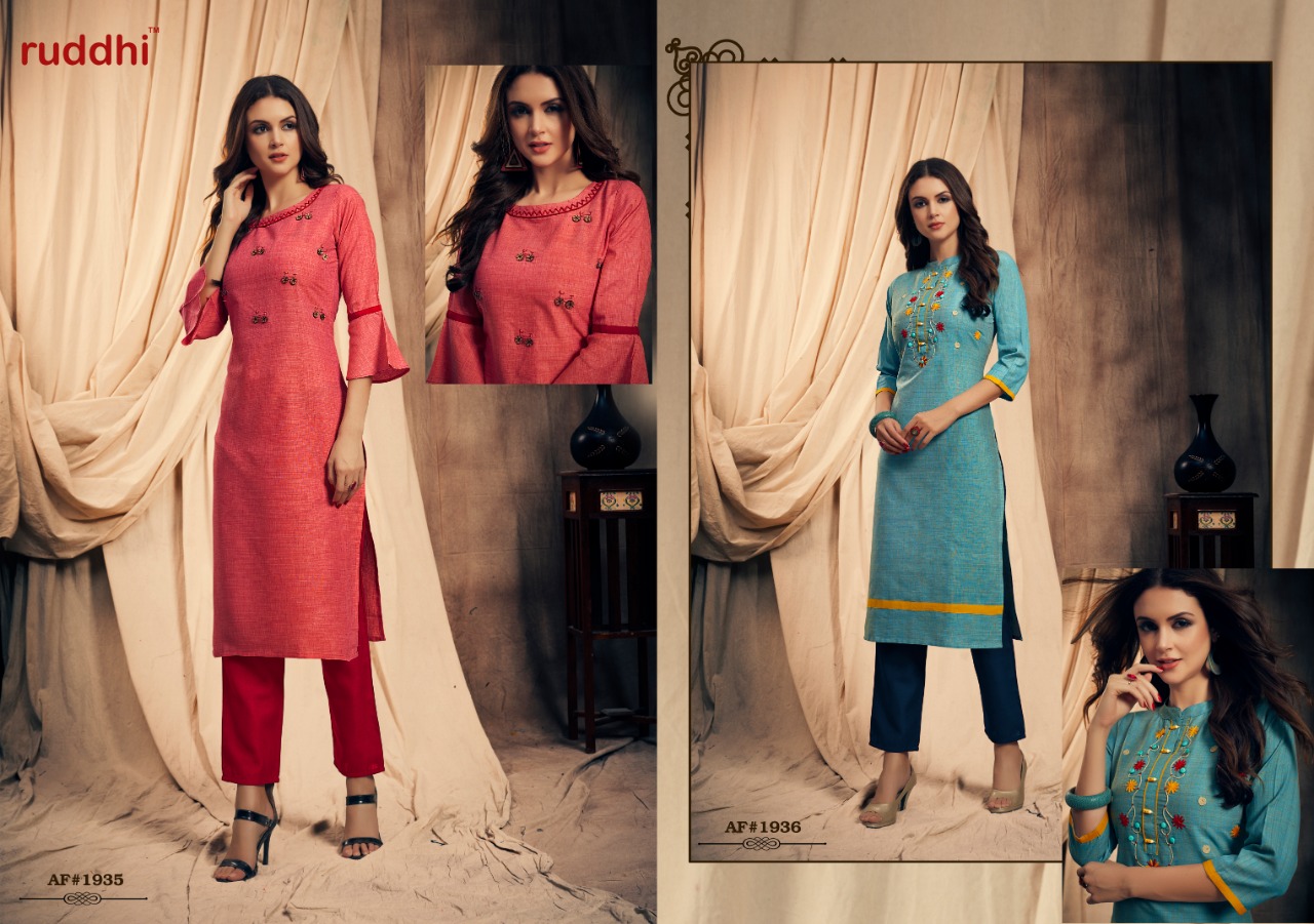 Jashn Vol-2 By Ruddhi Dressline 1931 To 1937 Series Beautiful Stylish Fancy Colorful Casual Wear & Ethnic Wear & Ready To Wear Pure Handloom Cotton With Work Kurtis At Wholesale Price