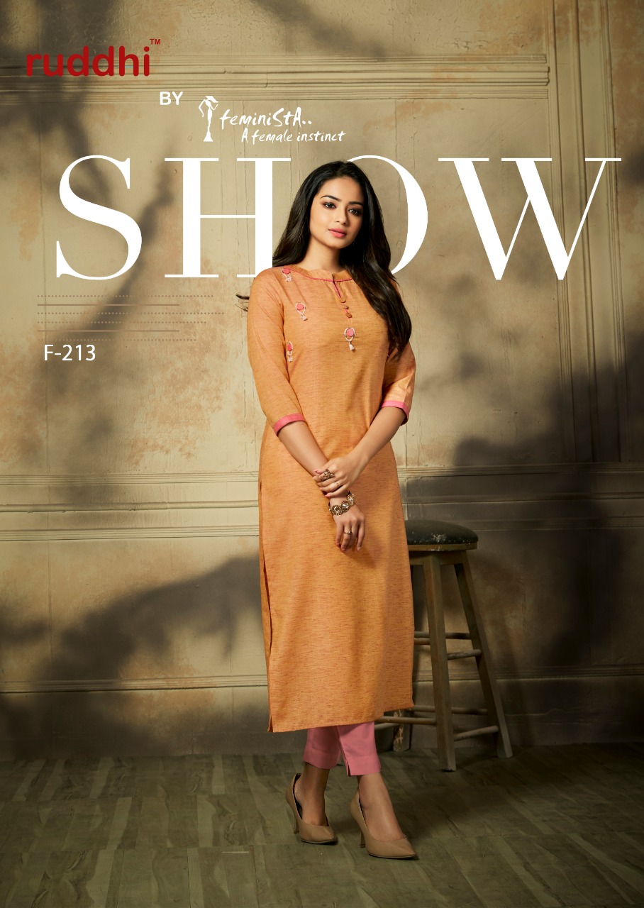 Jashn By Feminista 211 To 217 Series Beautiful Stylish Fancy Colorful Casual Wear & Ethnic Wear & Ready To Wear Pure Handloom Cotton With Hand Work Kurtis At Wholesale Price