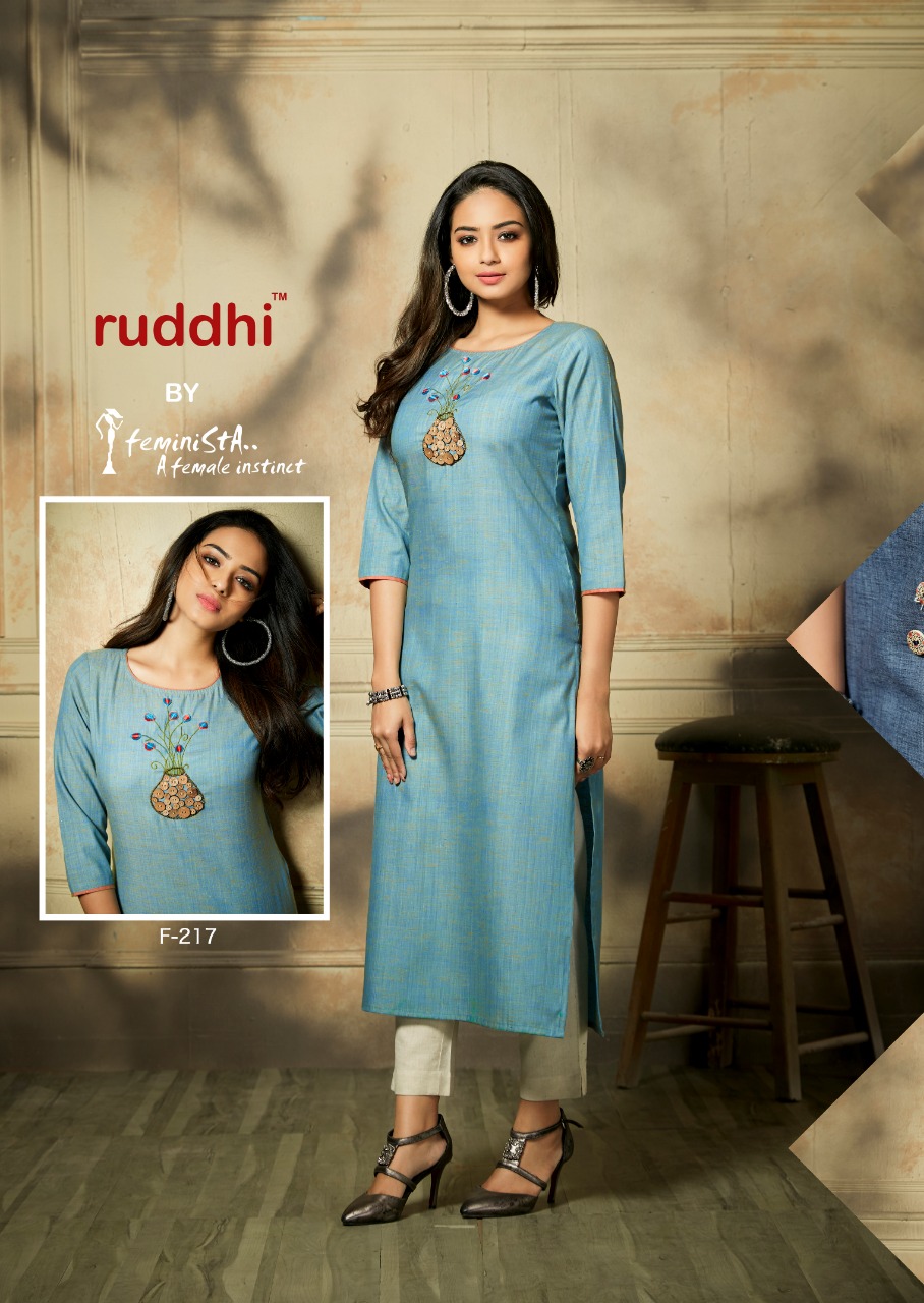 Jashn By Feminista 211 To 217 Series Beautiful Stylish Fancy Colorful Casual Wear & Ethnic Wear & Ready To Wear Pure Handloom Cotton With Hand Work Kurtis At Wholesale Price