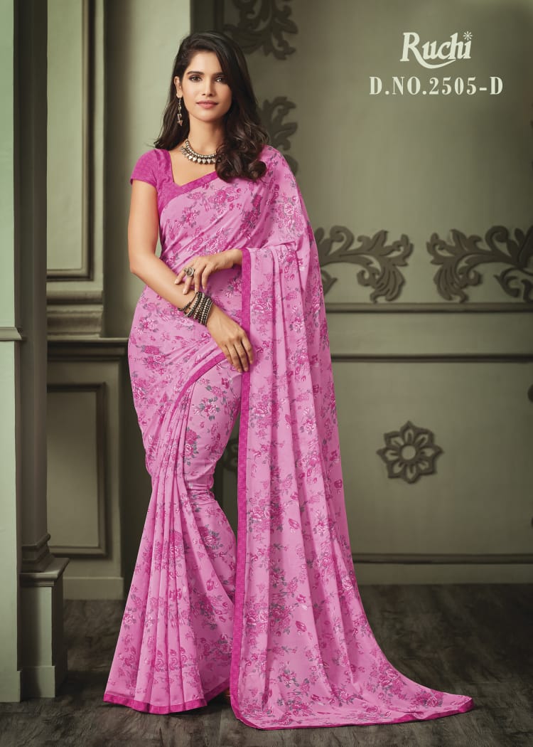 Jasmin 2505 By Ruchi Saree 2505-a To 2505-f Series Designer Beautiful Colorful Stylish Wedding Collection Party Wear & Occasional Wear Georgette Printed Sarees At Wholesale Price