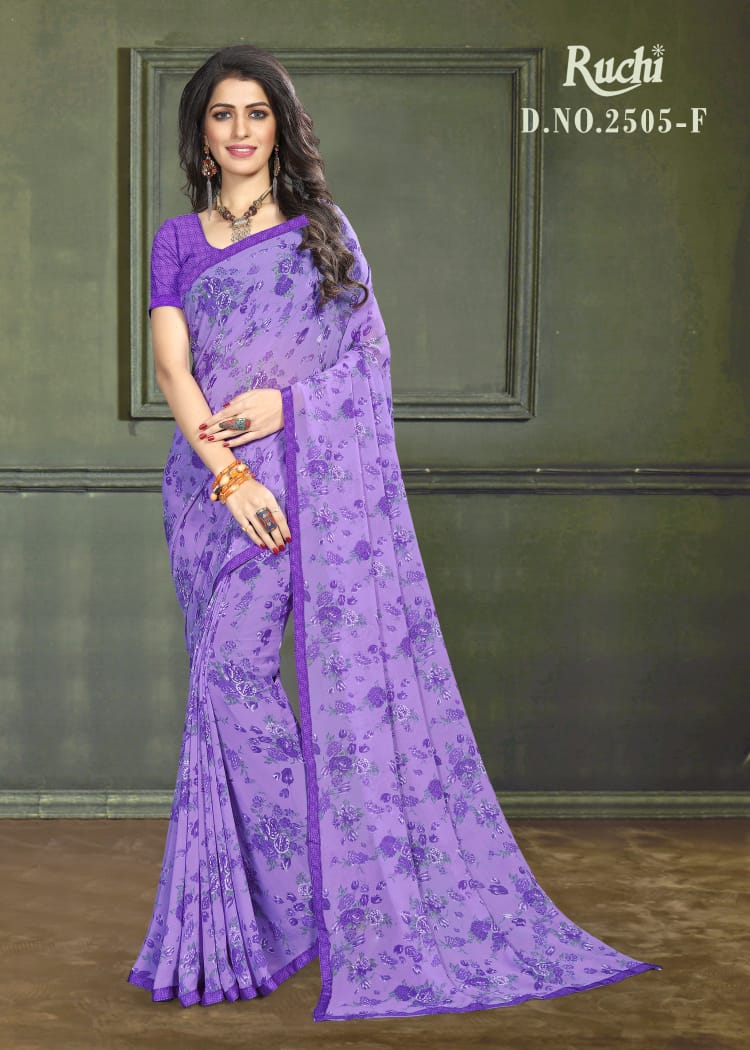 Jasmin 2505 By Ruchi Saree 2505-a To 2505-f Series Designer Beautiful Colorful Stylish Wedding Collection Party Wear & Occasional Wear Georgette Printed Sarees At Wholesale Price