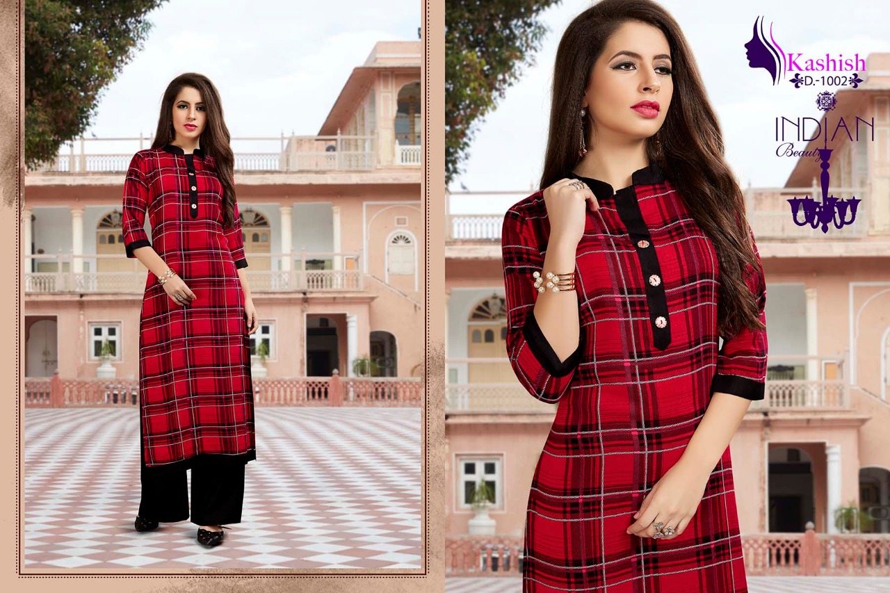 Jasmine By Kashish 1001 To 1005 Series Beautiful Stylish Fancy Colorful Casual Wear & Ethnic Wear & Ready To Wear Rayon Printed Kurtis At Wholesale Price