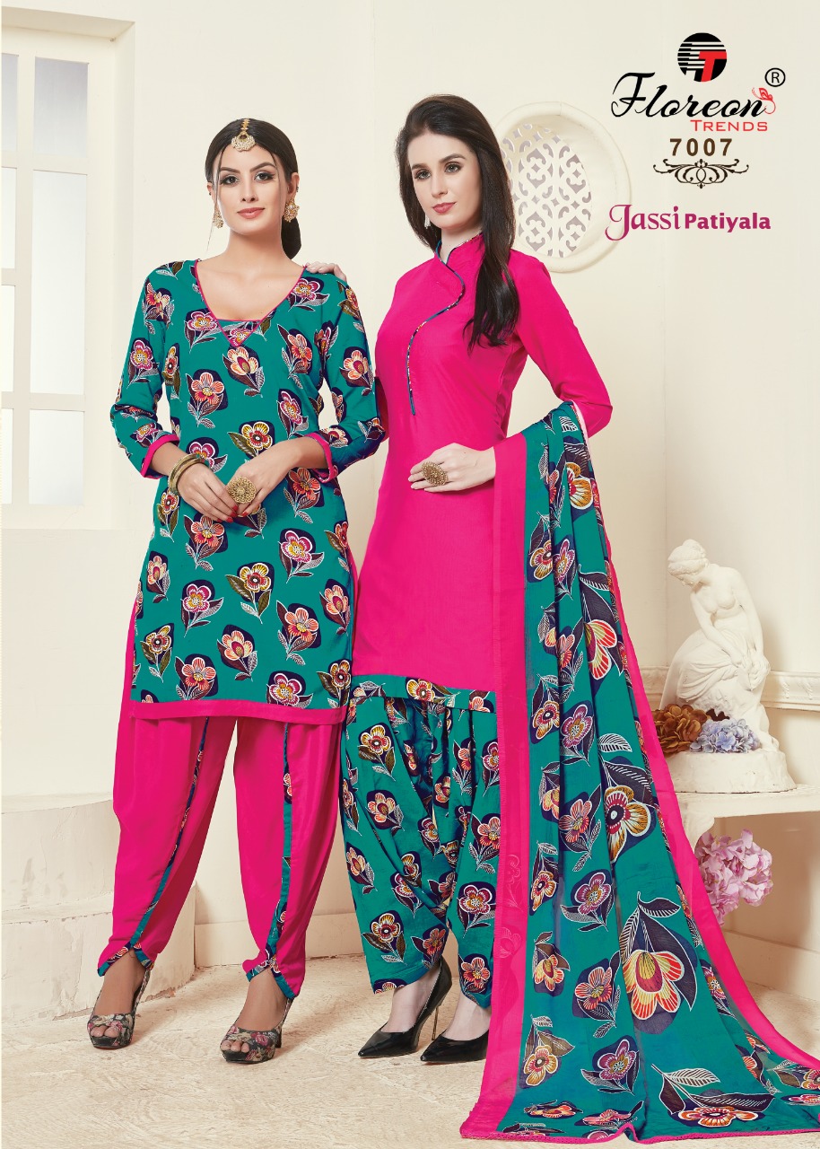 Jassi Patiyala Vol-7 By Floreon Trendz 7001 To 7010 Series Indian Traditional Wear Collection Beautiful Stylish Fancy Colorful Party Wear & Occasional Wear Glace Cotton Silk Dress At Wholesale Price
