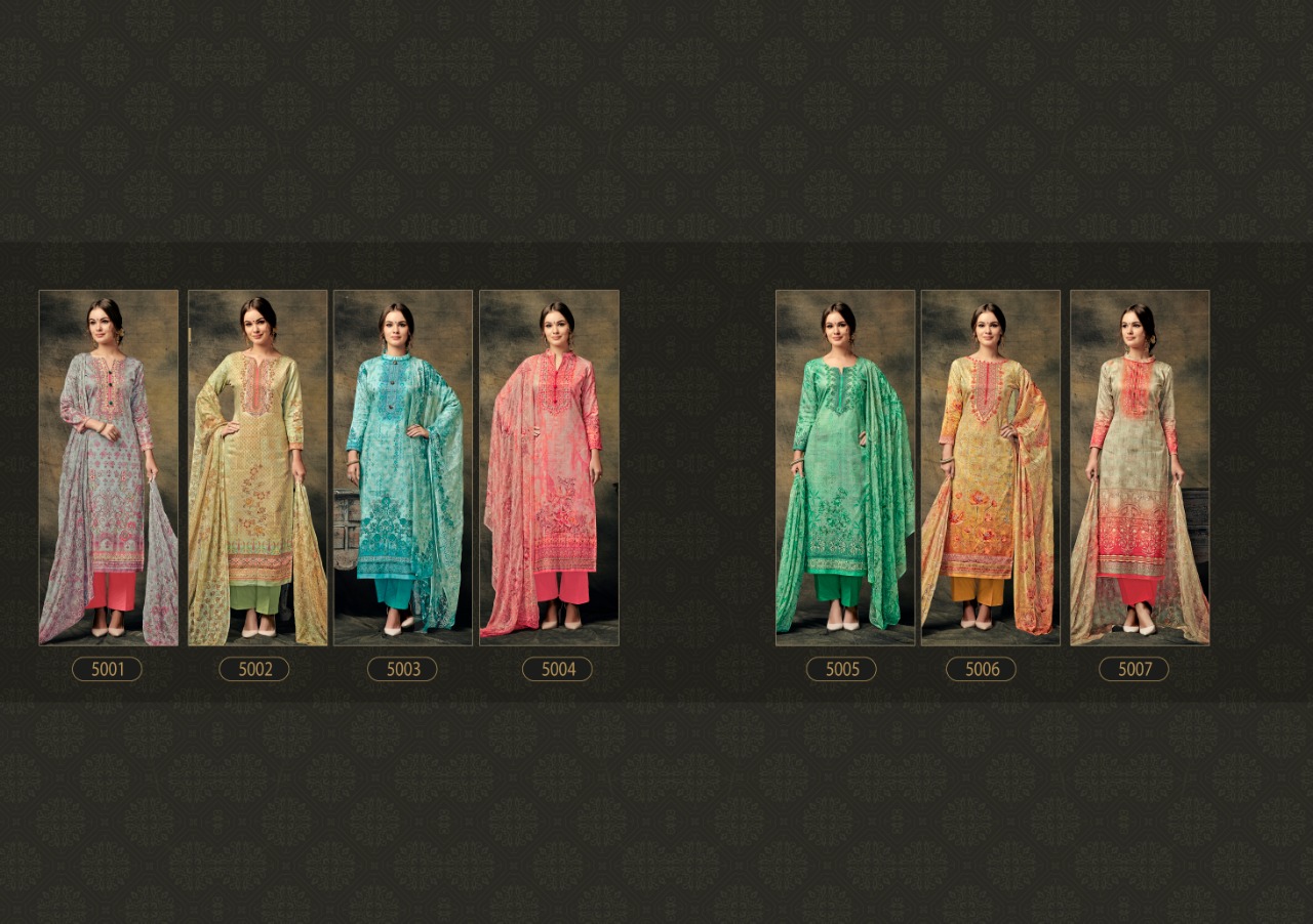Jazmin By Karva Designer Studio 5001 To 5007 Series Winter Collection Suits Beautiful Suits Stylish Fancy Colorful Winter Wear & Ethnic Wear Collection Pure Pashmina Dresses At Wholesale Price