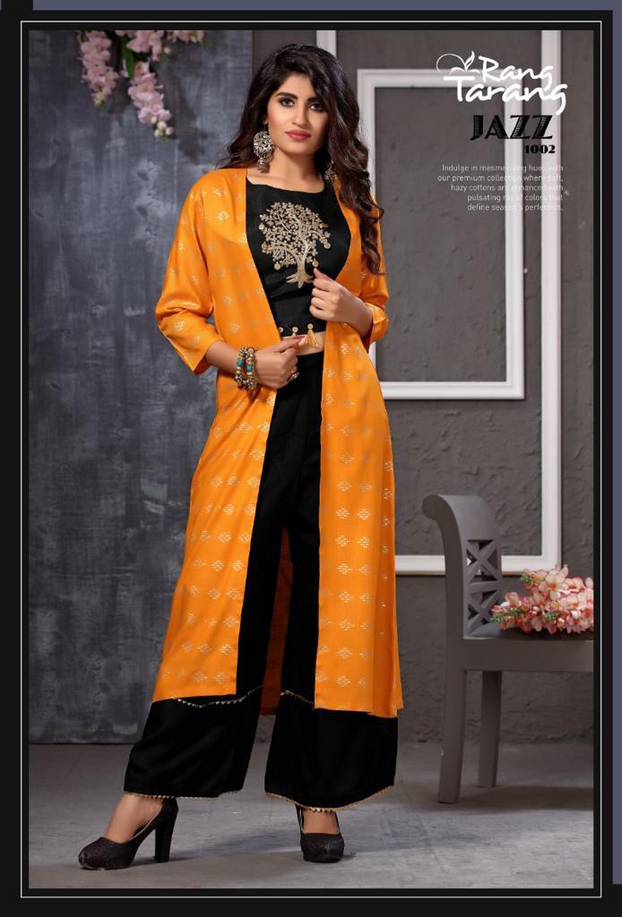 Jazz By Tarang 1001 To 1006 Series Stylish Fancy Beautiful Colorful Casual Wear & Ethnic Wear Rayon Printed Kurtis With Pant At Wholesale Price