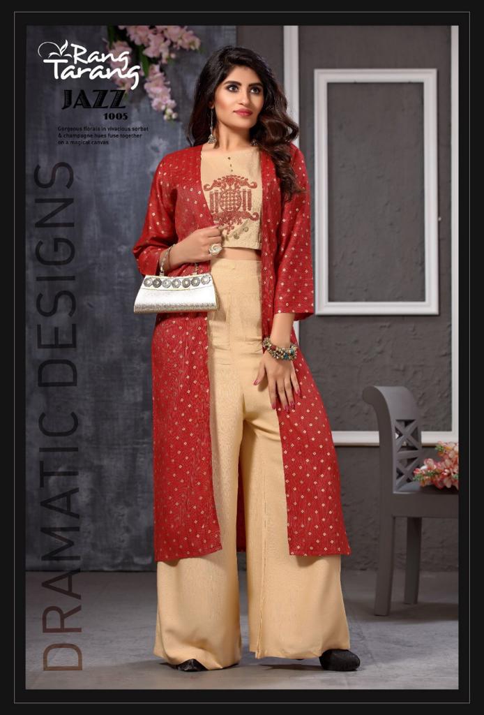 Jazz By Tarang 1001 To 1006 Series Stylish Fancy Beautiful Colorful Casual Wear & Ethnic Wear Rayon Printed Kurtis With Pant At Wholesale Price