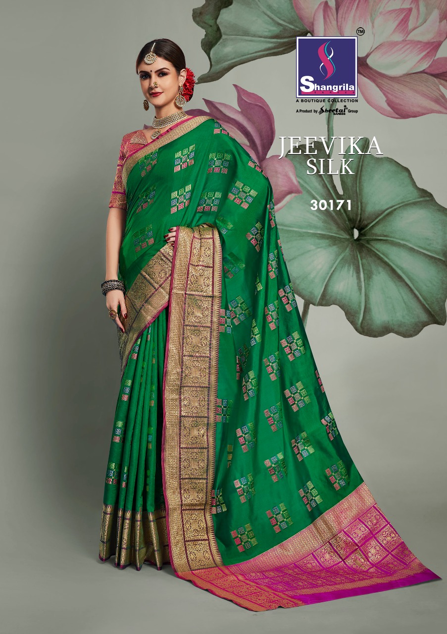 Jeevika Silk By Shangrila 30171 To 30176 Series Indian Traditional Wear Collection Beautiful Stylish Fancy Colorful Party Wear & Occasional Wear Weaving Silk Printed Sarees At Wholesale Price