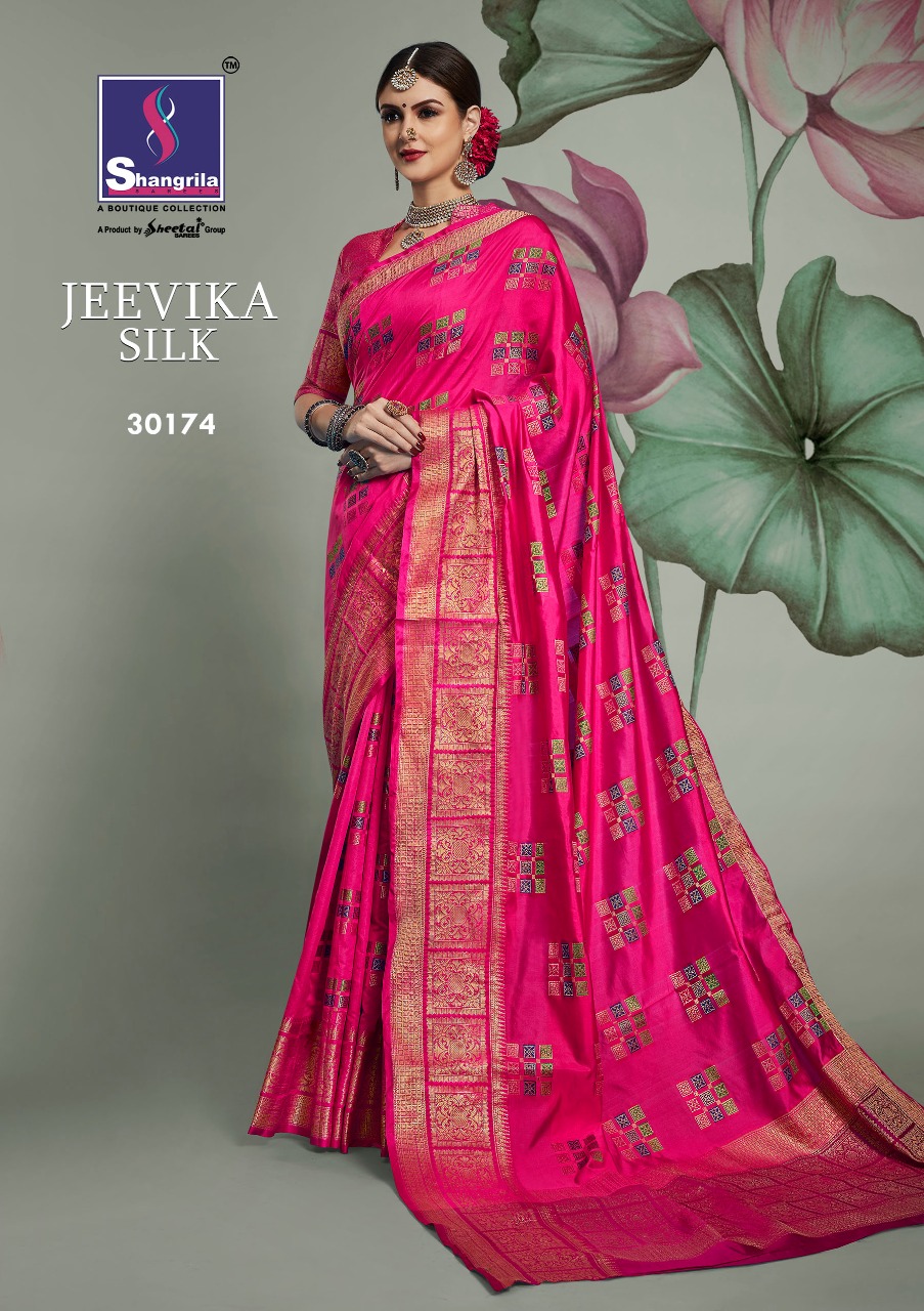 Jeevika Silk By Shangrila 30171 To 30176 Series Indian Traditional Wear Collection Beautiful Stylish Fancy Colorful Party Wear & Occasional Wear Weaving Silk Printed Sarees At Wholesale Price