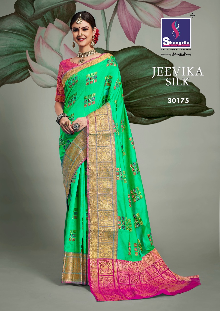 Jeevika Silk By Shangrila 30171 To 30176 Series Indian Traditional Wear Collection Beautiful Stylish Fancy Colorful Party Wear & Occasional Wear Weaving Silk Printed Sarees At Wholesale Price