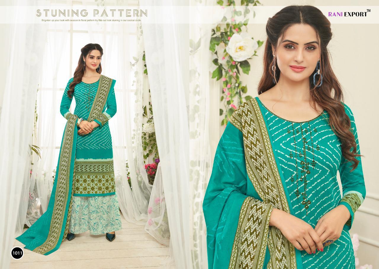 Jesi By Rani Exports 1010 To 1017 Series Indian Traditional Wear Collection Beautiful Stylish Fancy Colorful Party Wear & Occasional Wear Pure Cotton Lawn Bandhni Print With Embroidery Work Dresses At Wholesale Price