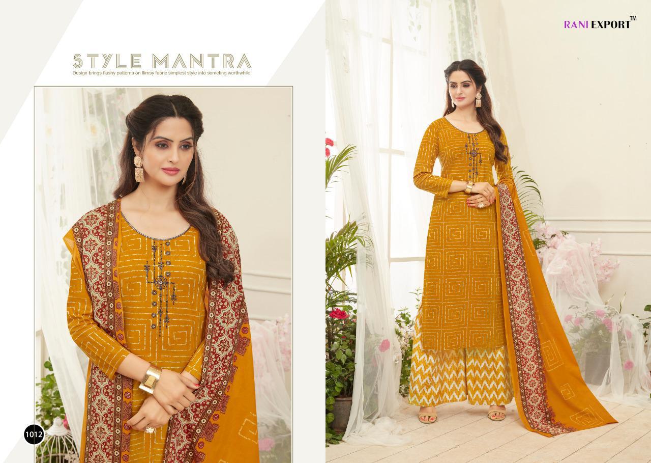 Jesi By Rani Exports 1010 To 1017 Series Indian Traditional Wear Collection Beautiful Stylish Fancy Colorful Party Wear & Occasional Wear Pure Cotton Lawn Bandhni Print With Embroidery Work Dresses At Wholesale Price