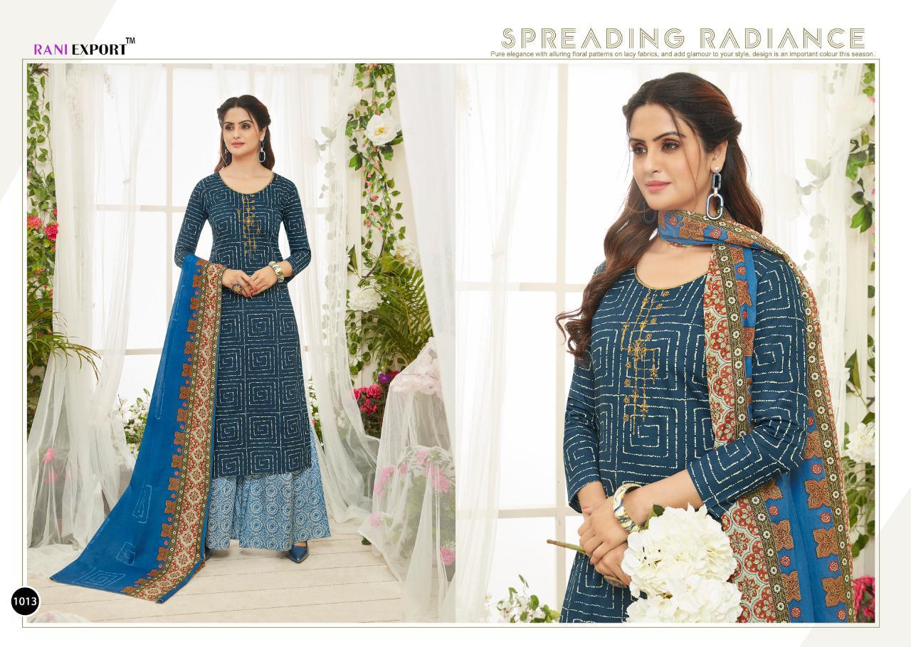 Jesi By Rani Exports 1010 To 1017 Series Indian Traditional Wear Collection Beautiful Stylish Fancy Colorful Party Wear & Occasional Wear Pure Cotton Lawn Bandhni Print With Embroidery Work Dresses At Wholesale Price