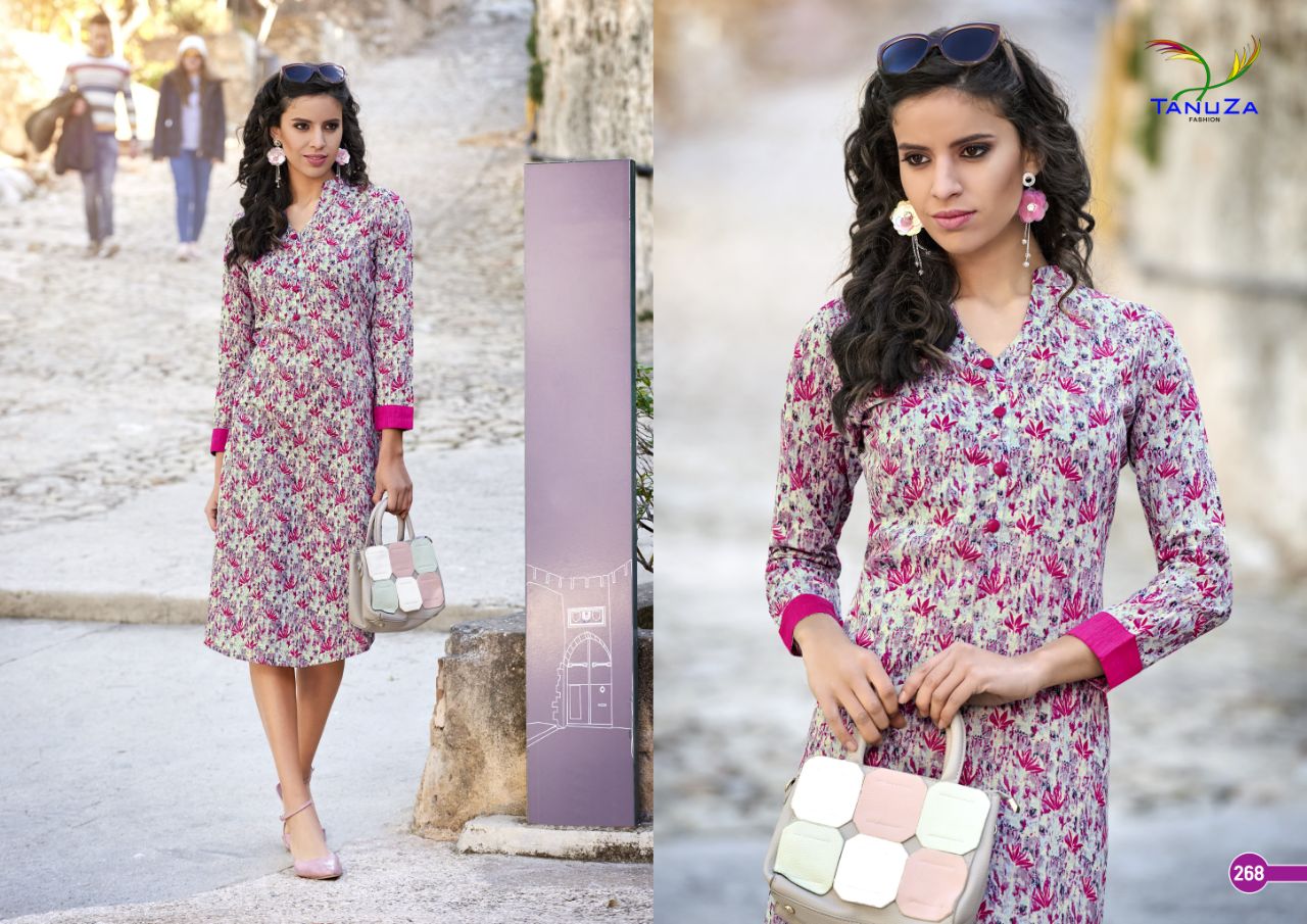 Jessica By Tanuza Fashion 265 To 275 Series Designer Stylish Fancy Colorful Beautiful Party Wear & Ethnic Wear Cotton Printed Kurtis At Wholesale Price